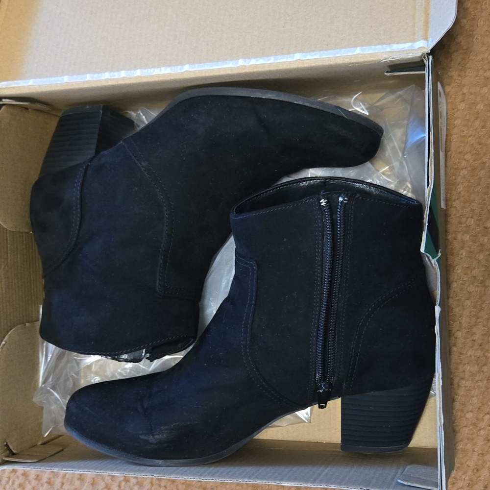 Black low booties